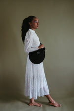 YBH Black Shearling Sling