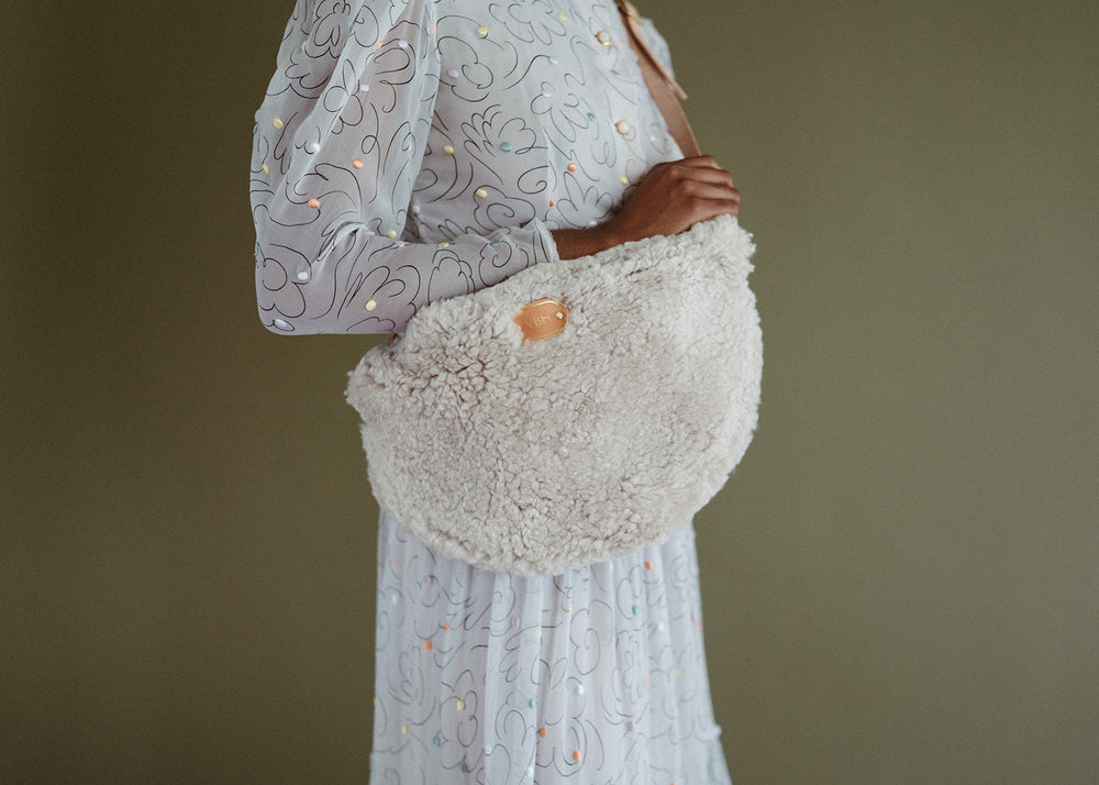 COMING SOON - YBH Cream Shearling Sling