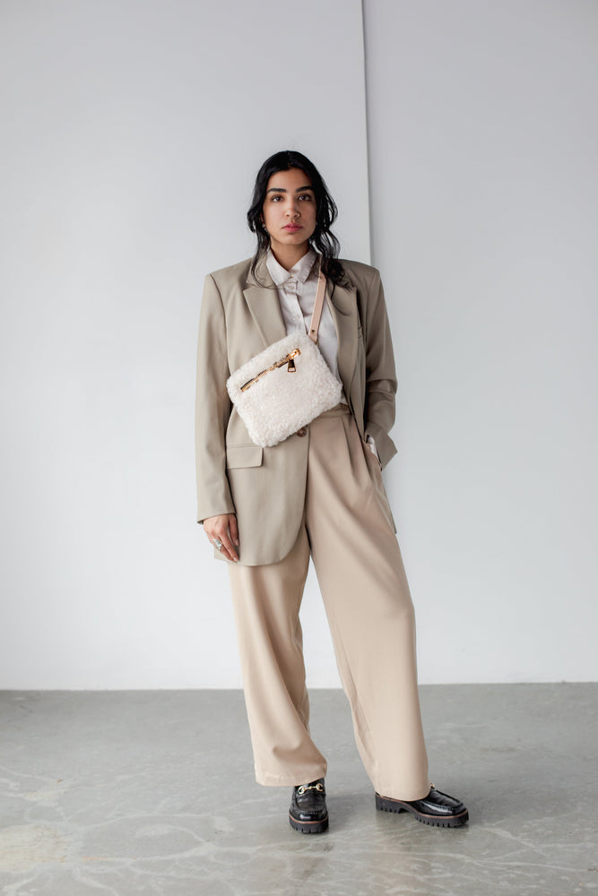 COMING SOON - YBH Cream Shearling Fanny Pack