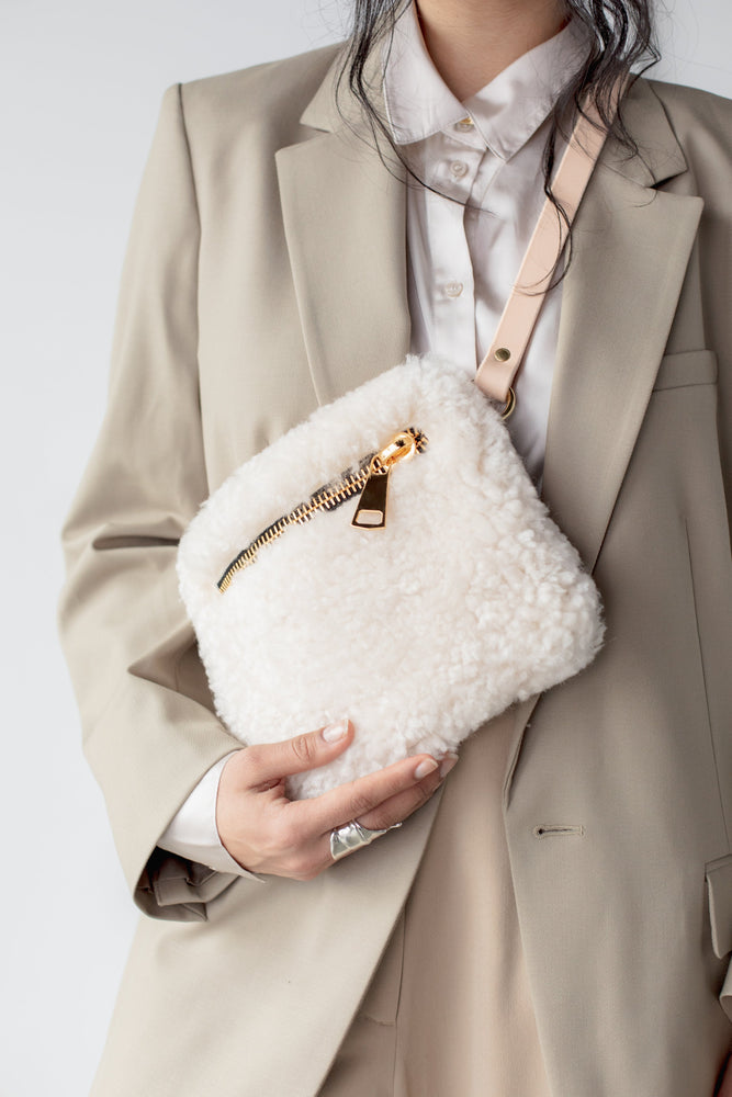 COMING SOON - YBH Cream Shearling Fanny Pack