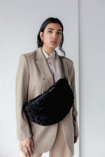 YBH Black Shearling Sling